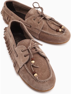 Limoya Rania Hakiki Deri Vizon Kadın Loafer Ayakkabı