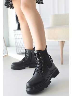 Seçkin Trend Harte Siyah Cilt Bağcıklı Bot