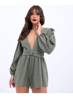 Bosel 6528 Tulum Elbise-Haki