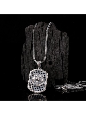 925 Ayar Gümüş Ayı Motifli Unisex Model Kolye