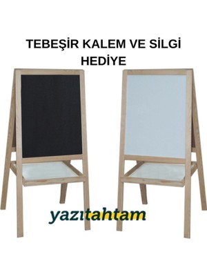 Çift Taraflı Ayaklı Çocuk Beyaz ve Kara Tahta, Silgi, Tebeşir ve Kalem Hediye