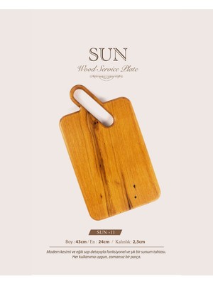 Ahşap Kesme Sunum Tabağı Sun-11