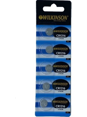 Just Cheap Store Wılkınson 1216 3V Lityum Düğme Pil 5'li Paket