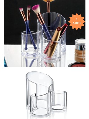 Çok Amaçlı Üç Gözlü Triplex Fırça ve Makyaj Aksesuar Organizer