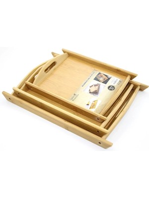 Just Cheap Store 3'lü Bambu Tepsi ALK2164
