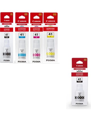 Canon Gı-41 Pixma G1460 4 Renk Orjinal Mürekkep Seti + 1 Siyah Hediye