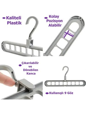 Pazarcan Sihirbaz Askı Dolap Içi Düzenleyici Askı Sihirbazı, Dolap Askı Düzenleyici