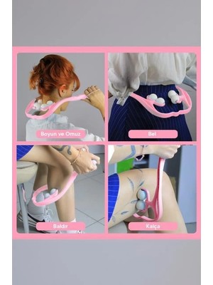 Pazarcan Boyun Bacak Ayak Bel Aleti Çok Fonksiyonlu Manuel 4 Tekerlekli - Pembe