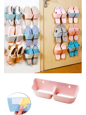 Pazarcan Banyo Terlik Tutucu - Kapı Arkası Pratik Raf - Terlik Tutucu Beyaz