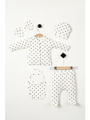 NEU KIDS Kalpli Hastane Çıkış Setleri Penye 5'li Yenidoğan Kıyafetleri - Hediye Paketli