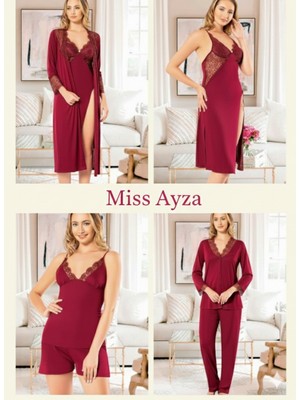Miss Ayza Missayza 340 Penye 6'lı Uzun Gecelik ve Sabahlık Çeyiz Takım