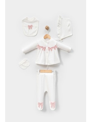 NEU KIDS %100 Pamuk Fiyonklu Hastane Cikisi Yenidoğan 5 Li Set