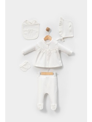 NEU KIDS Kutulu %100 Pamuk Fiyonklu Hastane Cikisi Yenidoğan 5 Li Set