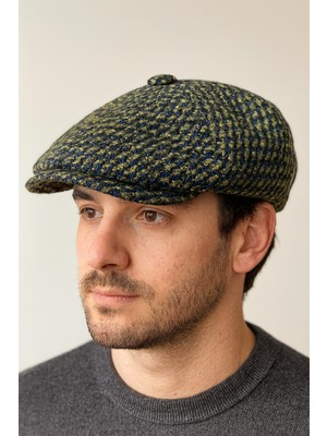 Aida Jewelss Kışlık Özel Kumaş Yünlü Peaky Blinders Model Dökümlü Unisex Yünlü Kasket Şapka