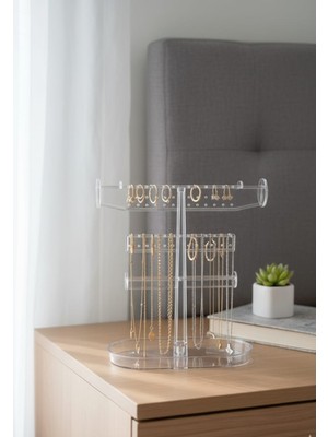 Çok Katlı Takı Organizeri, Aksesuar, Küpe, Kolye ve Yüzük Düzenleyici