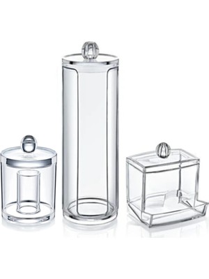 3'lü Çok Amaçlı Makyaj Organizer Seti, Şık ve Pratik Saklama Çözümü