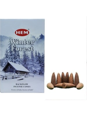Lorvento Winter Forest Backflow Konik Tütsü 120 Adet – Şelale Buhurdanlık Geri Akış Tütsüsü