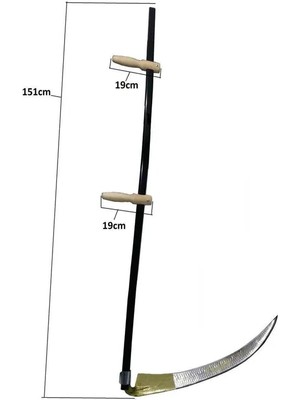 Just Cheap Store Komple Tırpan - Metal Saplı 6 Parça Set - Ahşap Elcik 65 cm