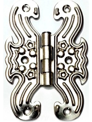 Just Cheap Store Dekoratif, Sac Kelebek Menteşe - Büyük, Nikel, 1 Adet