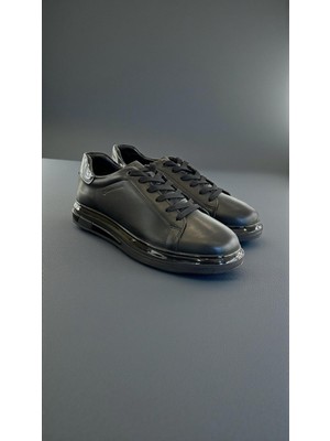 Hammer Jack Pomon Hakiki Deri Tam Ortopedik Casual Siyah Günlük Erkek Ayakkabı