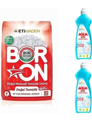 Boron Toz Deterjan 4 kg 26 Yıkama +2 Adet Aquabor Bulaşık Deterjanı