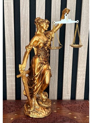 MYK Hediye ve Sanat Atölyesi El Yapımı Adalet Heykeli 29 cm  Avukat Savcı Hakim Için Prestijli Hukuk Hediyesi  Ofis & Adliye Dekoru