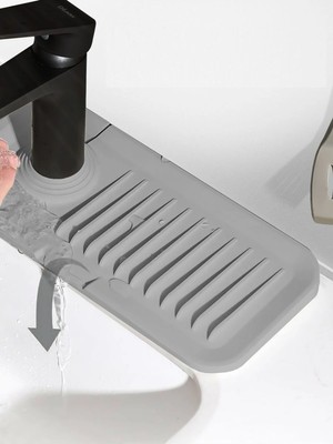 Pazarcan Elastik Mutfak Banyo Musluk Matı Düzenleyici Kaydırmaz Taban Lavabo Kenar Matı