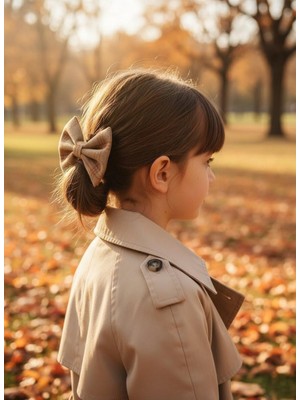 Toka Delisi Çocuklar Için El Yapımı Kahverengi Fiyonk Toka, Cocuk Pens Toka