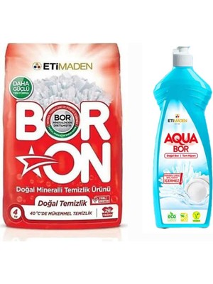 Boron Toz Deterjan 4 kg 26 Yıkama +1 Adet Aquabor Bulaşık Deterjanı