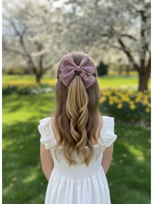 Toka Delisi El Yapımı Mor Fisto Çocuklar Için Kelebek Fiyonklu Toka Davet Balo Özel Gün Pens Toka