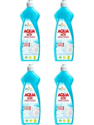 Aquabor Doğal Mineralli Elde Yıkama 4 Adet Sıvı Bulaşık Deterjanı