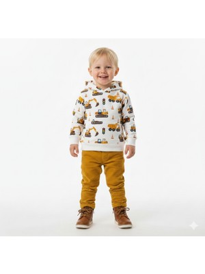 Mackays Erkek Bebek-Çocuk Kapşonlu Sweat+Kadife Pantolon Takım