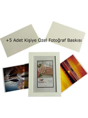 Özcanlar 10X15 Sök-Tak Fotoğraf Çerçevesi 1 Adet - 10X15 Kişiye Özel Fotoğraf Kağıdı 5 Adet