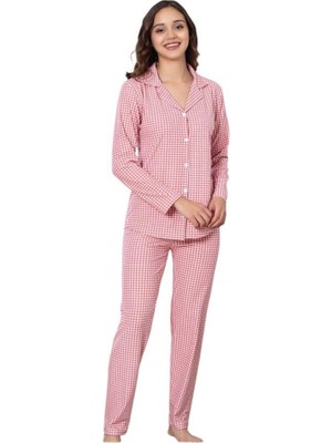 Royam Berin Kadın Viskon Bambu Süet Kumaş Uzun Kol Pijama Takımı 6003