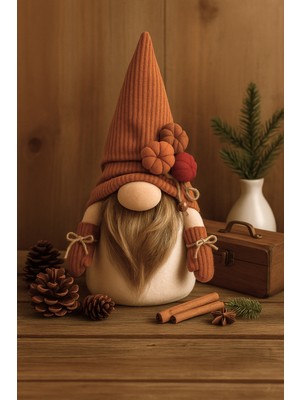 Vanilya Gift Yılbaşı Cücesi Velvet Boy Kiremit 35 cm