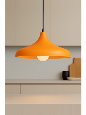 Feyza Design Modern Turuncu Metal Sarkıt Avize, Endüstriyel ve Retro Tarz Dekor