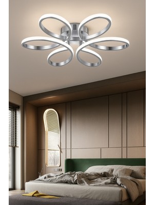 Feyza Design Modern LED Plafonyer, Beyaz Işık, Ultra Güçlü, Salon ve Mutfak Için