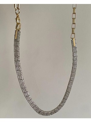 Zirkon Taşlı Kuyumcu Tarzı Gerdanlık Kolye