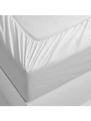 CS İlkim Sadece Çift Kişilik Lastikli Penye Çarşaf Beyaz 160X200