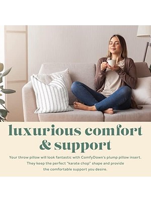 Storemax 16X24 Dekoratif Kırlent Içi, Kuş Tüyü ve Tüy DOLGUSU,%100 Pamuk Kılıf 233 Iplik Sayısı, Dikdörtgen Yastık Içi - Abd'de Üretilmiştir (2 Paket)