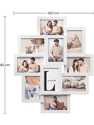 Storemax Resim Çerçevesi Kolajı, Her Biri 10 x 15 cm (4 x 6 Inç) 10 Fotoğraf Için, Mdf'den Yapılmış, Montaj Gerekli, Beyaz RPF20WT