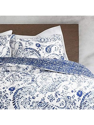 Storemax Lush Erindale 3 Parça Yorgan Seti,, Lacivert ve Mavi