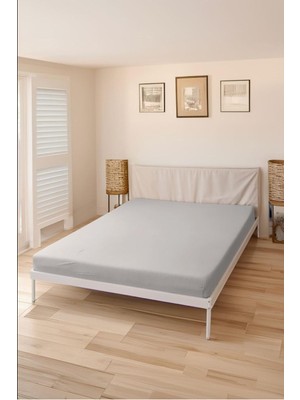 CS İlkim Lastikli Pamuk Penye Çarşaf Gri Littlekingsize