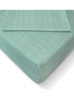 CS İlkim Şenkahveci 180X200 Battal Çift Yastıklı Su Yeşili Lastikli Çarşaf