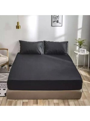 CS İlkim Siyah Renkli %100 Pamuklu Penye Kumaş Fitted Lastikli Çarşaf
