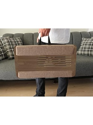 Storemax Axolotl Telefon ve Tablet Bölmeli Minderli Laptop Sehpası Notebook Bilgisayar Çalışma Masası, Antik Meşe