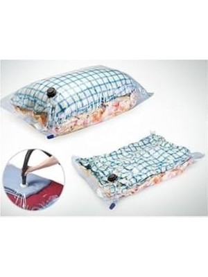 Storemax Vakum Hurcu-2 Adet Büyük Boy 80 cm x 100 cm Vakumlu Poşet Vakumlu Hurç Vakumlu Torba Yorgan Yastık Saklama Hurcu