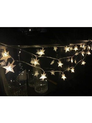 Storemax 3 Metre LED Işıklı 20'li Yıldız Işık Zinciri Dekoratif Pilli Aydınlatma Ev Dekorasyonu Süsleme Salon Oda Merdiven Balkon Süslemeleri Için Yılbaşı Eğlence Doğum Günlerine Özel Aydınlatma