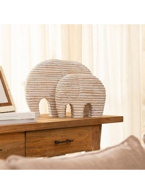 Storemax Ahşap Fil Dekoratif Obje 39X30 cm Natural