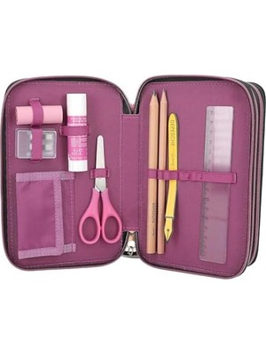 Storemax 13017 Rebel - 3 Bölmeli Kutu, Siyah, Model, Parıltı ve Aslan Derisi, Renkli Kalemler, Cetvel, Makas ve Çok Daha Fazlası ile Kutu